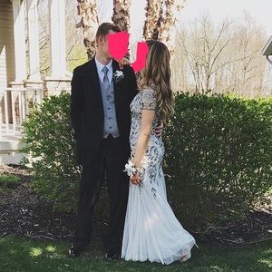 Adrianna Papell Floral Beaded Gown